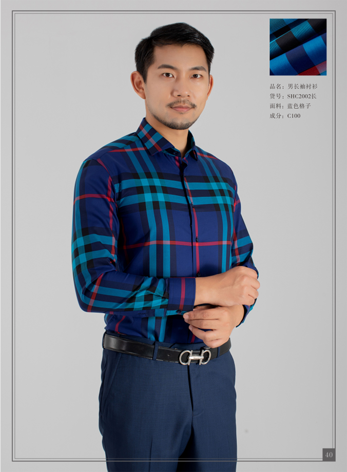 Blue plaid mens shirt