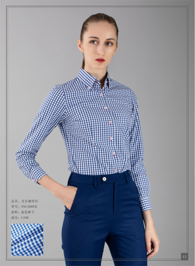 Womens blue plaid shirt