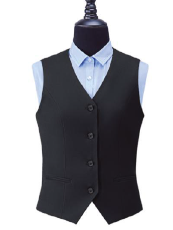 Black four button female vest