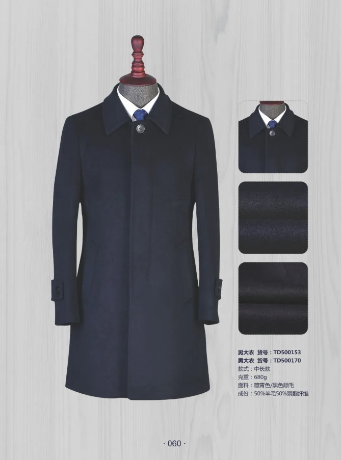 50 wool Navy Blue mid length garment