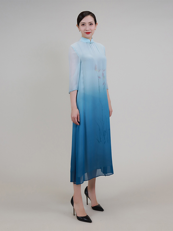 Gradient blue dress