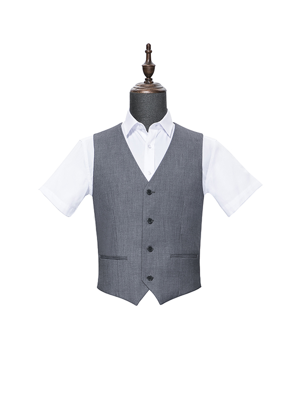 Four button grey vest for men