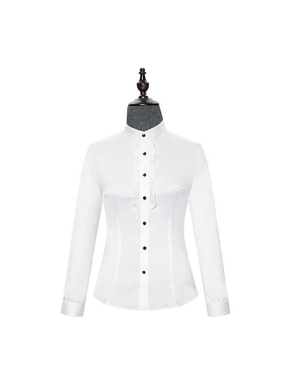 Long sleeve shirt with white fungus edge