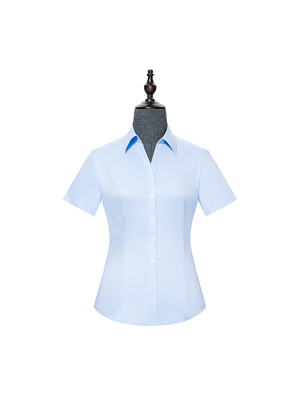 Light blue V-neck womens shirt