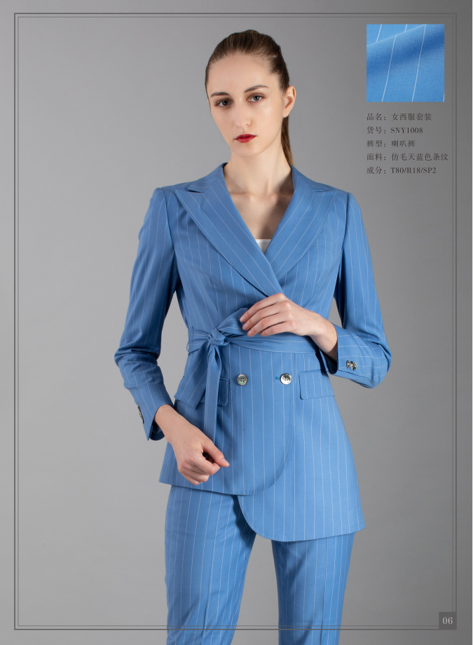 Womens blue striped suit