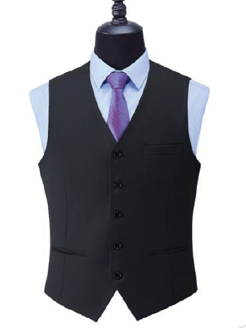 Black five button male vest