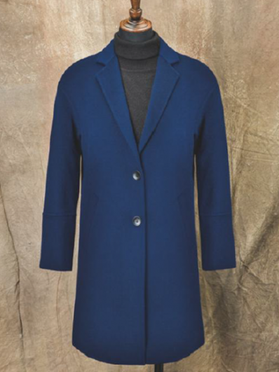 Blue wool female coat