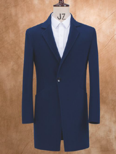 Blue wool male coat