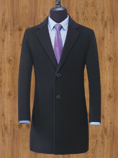Black 100% wool male coat