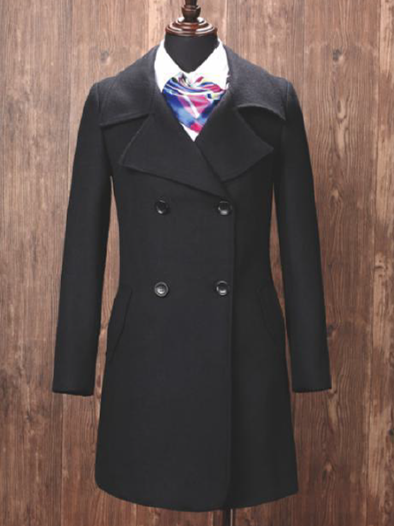 Black double breasted female coat