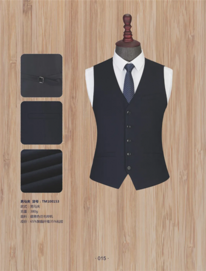 Tibetan blue imitation wool Serge male vest