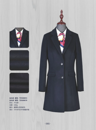 50 wool navy blue coat