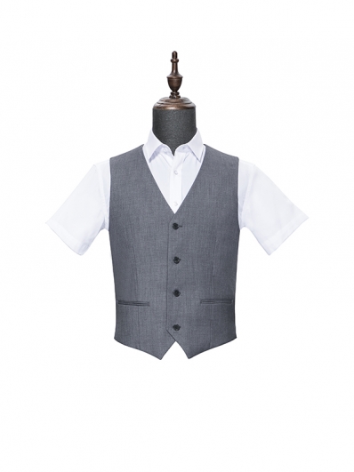 Four button grey vest for men