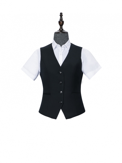 Four button black vest for women