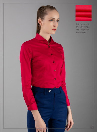 Womens red twill shirt