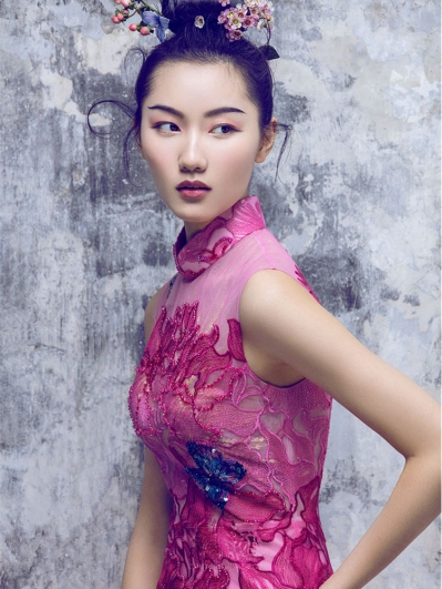 Rose red cheongsam